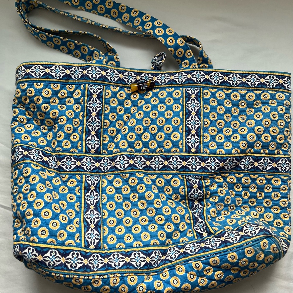 Vera Bradley Blue and Yellow Floral Tote